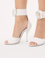 Valentino Drip Rose Kidskin Sandal With Crystals 105Mm - Image 7